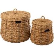 J-Line - Set Van 2 Manden Maurice Waterhyacint Naturel - 50x50x43cm