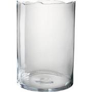 J-Line - Windlicht Onregelmatige Rand Glas Transparant Lang - 27x27x39...