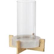 J-Line - Windlicht Glas Voet Marmer/metaal Grijs/champagne Small - 20....