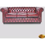 Chesterfield 3-zits bank Brighton FT Antiek Rood
