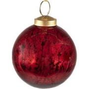 Clayre & Eef Kerstbal  Ø 9 cm Rood Glas Kerstdecoratie