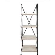 Clayre & Eef Stellingkast  60x41x181 cm Zwart Bruin Hout Ijzer Opbergr...