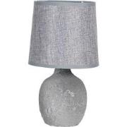 Clayre & Eef Tafellamp  Ø 15x26 cm  Grijs Keramiek Rond Bureaulamp