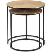 Benoa Rapids Antique Brass Side Table 46/52 Set of 2