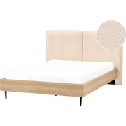 Beliani IZERNORE - Tweepersoonsbed-Beige-Bouclé