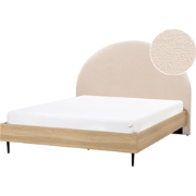 Beliani MILLAY - Tweepersoonsbed-Beige-Bouclé