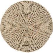 Clayre & Eef Placemat  Ø 35x1 cm Bruin Geel Zeegras Rond Tafelmat