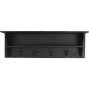 Clayre & Eef Wandkapstok 4 haken  90x18x29 cm Zwart Hout