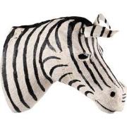 Clayre & Eef Wanddecoratie Zebra 18 cm Zwart Wit Papier Ijzer Textiel ...