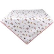 Clayre & Eef Tafelkleed  150x150 cm Beige Roze Katoen Vierkant Vlinder...