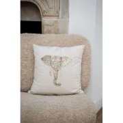 Sierkussen olifant wit met goud | Handgemaakte kussenhoes | Velvet flu...