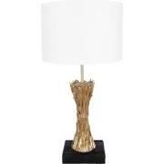 Clayre & Eef Tafellamp  Ø 30x60 cm Goudkleurig Kunststof Bureaulamp