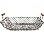 Clayre & Eef Opbergmand  32x26x12 cm Bruin Ijzer Rechthoek Keuken Mand...