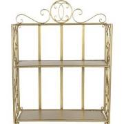 Clayre & Eef Wandrek  41x18x53 cm Goudkleurig Ijzer Rechthoek Muurrek