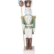 Clayre & Eef Decoratie Beeld Konijn 28x23x96 cm Wit Groen Keramisch ma...