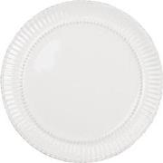 Clayre & Eef Dinerbord  Ø 27 cm Wit Dolomiet Rond Bord