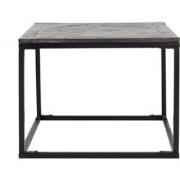 Bijzettafel Massief Mangohout met Parketpatroon Grijs