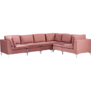 Beliani EVJA - Hoekbank-Roze-Fluweel