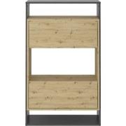 Schoenenkast met 2 laden, eiken en donkergrijs decor, Verona 2 - L68,5...