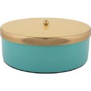 Present Time - Opbergbox Double Funky Large - Turquoise blue & soft ye...