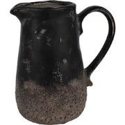 Clayre & Eef Decoratie Kan  16x12x18 cm Zwart Bruin Keramiek