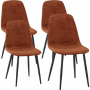 Set van 4 Scandinavische Eetkamerstoelen Terra Chenille Stof Swift - Z...