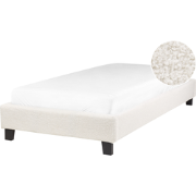 Beliani ROANNE - Eenpersoonsbed-Beige-Bouclé