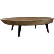 HSM Collection-Ovale Salontafel Boomschijf-120x80x28-Naturel/Zwart-Mun...