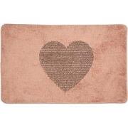 Clayre & Eef Badmat 78x48x1 cm Roze Polyester Rechthoek Hart