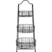 Clayre & Eef Mandenrek  42x30x108 cm Zwart Ijzer Rechthoek Keukenrek