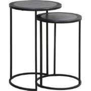 Light&living Bijzettafel S/2 Ø35x51+Ø40x60 cm TALCA lood antiek edge