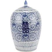 Fine Asianliving Chinese Gemberpot Blauw Wit Dubbele Blijdschap