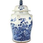 Fine Asianliving Chinese Gemberpot Blauw Wit Porselein Vogels