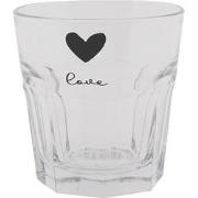 Clayre & Eef Waterglas  180 ml Glas Hart Love Drinkbeker