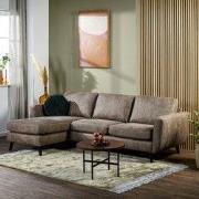 Hoekbank Gwen stof taupe links en rechts