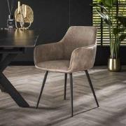Set van 2 Eetkamerstoelen Licia Ribstof - Met Armleuningen