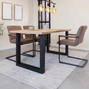 Eettafel Lenzo Rustiek Eiken - Zwarte U-poot