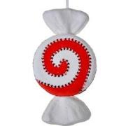Clayre & Eef Kersthanger Snoep 33x18x4 cm Rood Wit Synthetisch