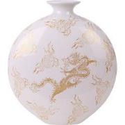 Fine Asianliving Chinese Vaas Porselein Wit Draak Handgeschilderd