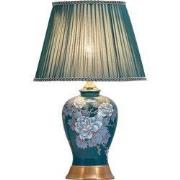 Fine Asianliving Chinese Tafellamp Handgeschilderde Pioenrozen Bronzen