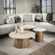Hoyz Collection - Salontafel Romano Tapse Poot - Keramisch Travertin -...
