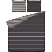 Ten Cate Katoenen Eenpersoons Dekbedovertrek - 140x200/220 - Rima Grij...