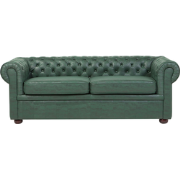 Beliani CHESTERFIELD - Driezitsbank-Groen-Kunstleer