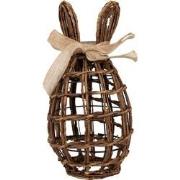 Clayre & Eef Decoratie Beeld Konijn 16x16x31 cm Bruin Rotan