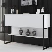 Modern Dressoir Wit Luxe 120x80x30 - Zwart Frame