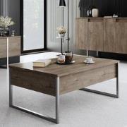 Rechthoekige Salontafel Walnoot Luxe 90x60 - Zilver Frame