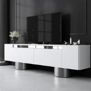 TV Meubel Wit Bohem 180x50x30 - Zilver Frame