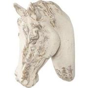 Clayre & Eef Wanddecoratie Paard 32x16x45 cm Wit Kunststof Muurdecorat...