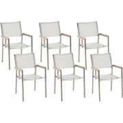 Beliani GROSSETO - Tuinstoel-Wit-RVS
