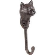 Clayre & Eef Wandhaak Kat 5x4x15 cm Bruin Ijzer Kapstok